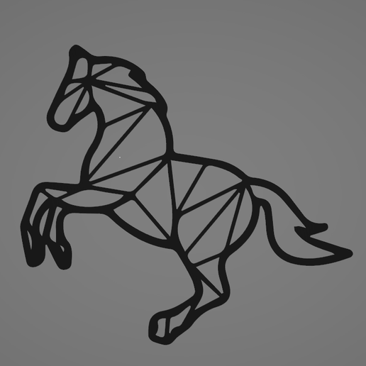 2D Horse Wall decoration 3D model