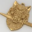 1.jpg Wolf knife sword pendant medallion jewelry 3D print model