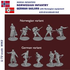 NarvikOptionalCover.jpg Fichier STL Infanterie norvégienne_Deutsche Kriegsmarine à Narvik WW2 Set à l'échelle 1/72・Design pour impression 3D à télécharger