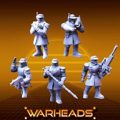 resize-squad2b1.jpg 3D file Officer Corps! Proficient Commanders! (5 man squad)・3D print object to download
