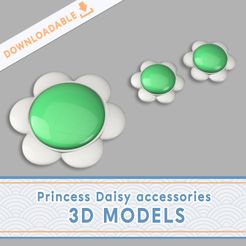 daisy_acc02.jpg 3D-Datei Princess Daisy | Brooch and earrings 3D File・3D-Druckvorlage zum Herunterladen