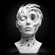 s.png Vortex Face Bust STL | Abstract Parametric Sculpture | Modern Art 3D Print