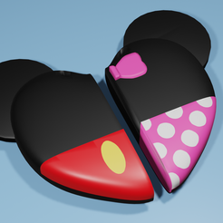 Render1.png Fichier STL Porte-clés Mickey & Minnie Valentines・Objet imprimable en 3D à télécharger