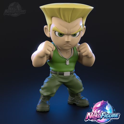 Guile Street Fighter Chibi Figurine stl printable