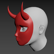 8.png Yuppie Psycho red devil mask with horns STL 3D print model
