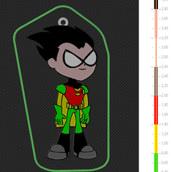 Robin7ColoresCambiosEnPrusa.png STL file Robin Keychain (Teen Titans)・3D printing design to download