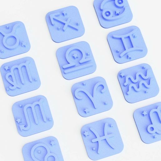 ZODIAC WITH STARS STAMPS SET FOR CLAY 35MM | 25MM | 15 MM