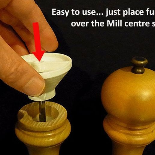 Download free STL file Salt & Pepper Mill Funnel • 3D printing template