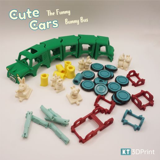 CuteCarsBunny_8.jpg Download STL file Cute Cars - Funny Bunny Bus • 3D printing object, KT3Dprint