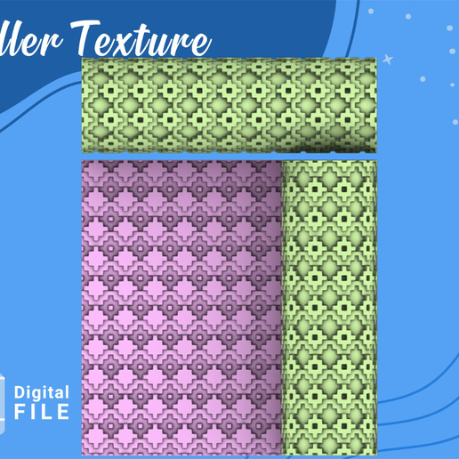 Roller Texture Polymer Clay /Culture Ethnique/ Digital STL File* File For Use In A 3D Printer/EULITEC.COM/CC/COPYRIGHTED LICENSE 3D model