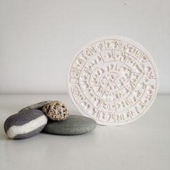 Phaistos_disc_disque_3D_printed_1.jpg Download free STL file Phaistos Disk • 3D printable object, Pierre