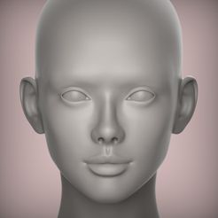 2.10.jpg 25 3D KOPF GESICHT WEIBLICHEN CHARAKTER WEIBLICHEN TEENAGER PORTRÄT PUPPE BJD LOW-POLY 3D MODELL