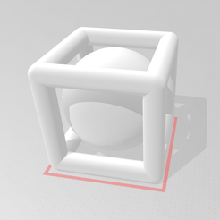 sphere prison 1.PNG Fichier STL gratuit Sphère emprisonnée dans cube・Plan imprimable en 3D à télécharger