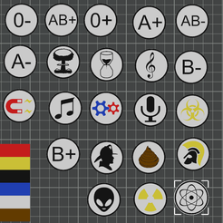 simple blood type MOLLE patches by jussikal, Download free STL model