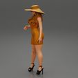Girl-0006.jpg Fashion Girl in Elegant Hat and Dress Fashionable Clothes
