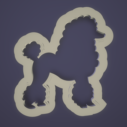 Poodle  silhouette .polymer clay cutter 6 size 3D model