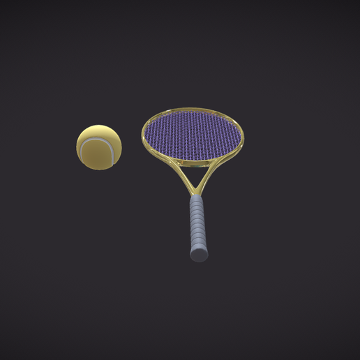 🎾 Low Poly Tennis Racket & Ball・ STL File for 3D printing・Cults