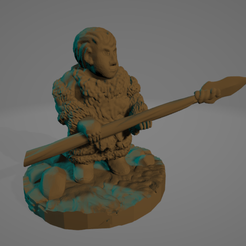 IA Kid With Spear.png STL file Ice Age Kid With Spear・3D printing idea to download