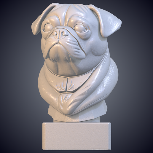 Cute Pug Dog Bust Figurine Decor GPM-431