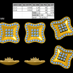 1.png STL-Datei Diamant-Ohrring・Design für 3D-Drucker zum herunterladen