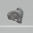 4.png Archivo STL Anillo Cráneo Demonio con Cuernos 3d modelo de impresión 3D・Modelo de impresión 3D para descargar, theone_x00x