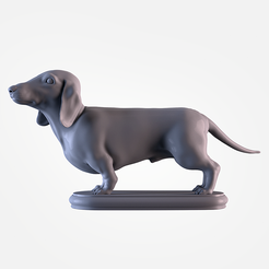 001.png Datei STL Dackel・Modell für 3D-Druck zum herunterladen