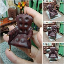 20230319_154534.jpg STL file miniature dollhouse armchair・Model to download and 3D print
