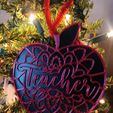 IMG_20231218_104026.jpg Teacher Gifts / Apple ornament / Teacher Magnet / School gift / Christmas ornament for teacher
