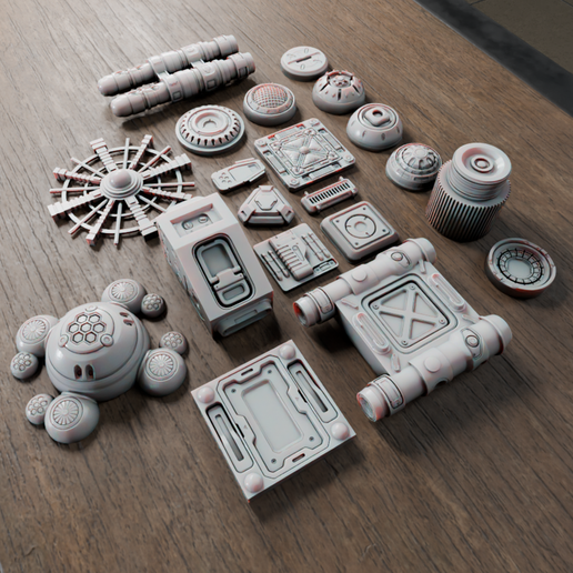 🟢 20x Sci-Fi Greebles, Greeblies for Action Figure Dioramas and ...