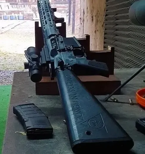 0.webp M16 style fixed stock for standard AR-15 collapsible stock buffer tube