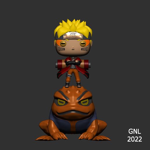 Naruto modo Sabio e Gamakichi 3D model