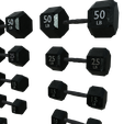 model-87.png high-quality set of 5 dumbbells in a realistic 3D model