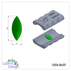 1006-8x20.png Fichier STL ROULEAU DE PERLES D'ARGILE POLYMÈRE / FORME TORPEDO / LED1006-8X20・Plan imprimable en 3D à télécharger