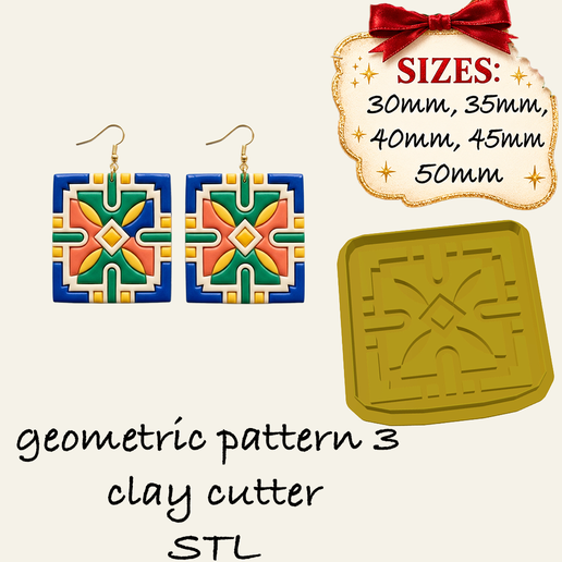 Geometric pattern 3 clay cutter