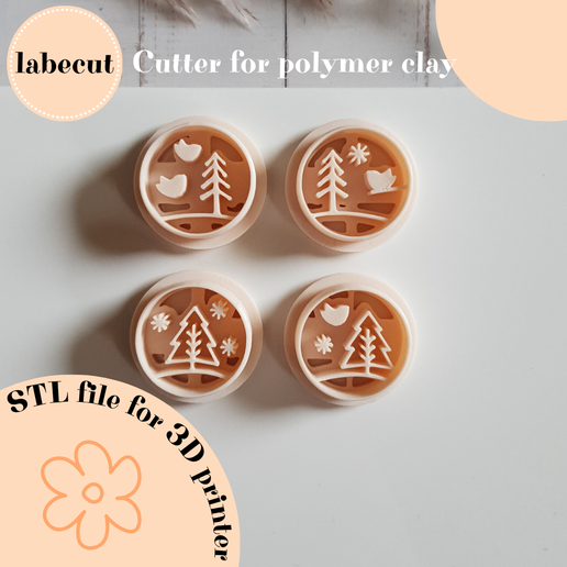 Circle imprint birds and trees cutter