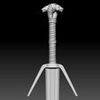Preview06.jpg Geralt Silver Sword -The Witcher 3 Version 3D print model