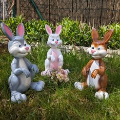 3dprinted_cartoon_easterbunnys_05.jpg Cartoon Bunny for your Garden