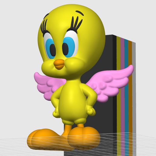 Tweety Bird 置物 シリアルナンバー入り 🐦 TWEETY BIRD・ STL File for 3D printing・Cults