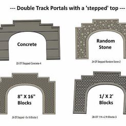 edaf96a5-6cd5-4d3e-982d-9d4daa588ae2.jpg N Scale UP Style Double Track Stepped Top Tunnel Portal ...