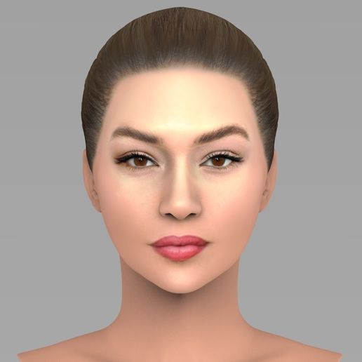 Beautiful woman bust for full color 3D printing TYPE 5 3D model