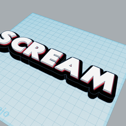 dasda.png Archivo STL Scream letrero decorativo impresión fácil・Plan para descargar y imprimir en 3D