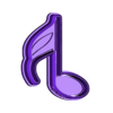 Sixteenth Note In Music Notes Coloring Page-cookiecad.stl Cortador de galletas de decimosexta nota musical
