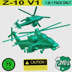 Z1.png STL-Datei Z-10 HUBSCHRAUBER (V1)・3D-druckbare Vorlage zum herunterladen