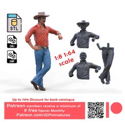 Up to 70% Discount for back catalogue Patreon members receive a minimum of 9 free figures Monthly Patreon.com/3DPminiatures Fichier STL Burt Reynolds Smokey et le Bandit Film・Design imprimable en 3D à télécharger