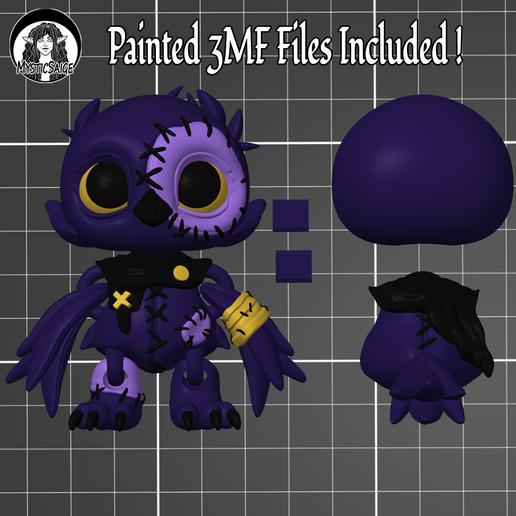 ~Crowly-Render-2.png Crowly - Articulé - Peluche corbeau
