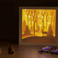 image1d811af497e6e0fa.png Fichier STL Joyeux Noël dans la forêt de pins lightbox・Modèle à télécharger et à imprimer en 3D