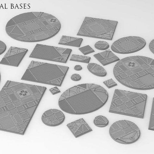 Sci-fi industrial bases all sizes all shapes 3D model