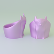 2.png 3D printale cat bowl cute cate bowl no supports 3D print model