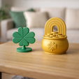 2.png St. Patrick’s Day Lucky Charm STL Set – Four Leaf Clover & Rainbow Pot of Gold Decor |