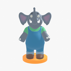 1.png STL-Datei Niedlicher Elefant・3D-druckbares Modell zum Herunterladen